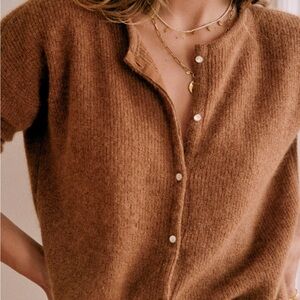 Sezane Size S Camel “Gaspard” Cardigan Sweater